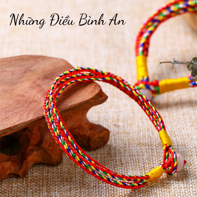 Vòng tay ngũ sắc kết chỉ đỏ Nepal Tây Tạng đã được th.ỉ.n.h mang lại bình an may mắn 💕FREESHIP 50k💕 - Những Điều Bình An