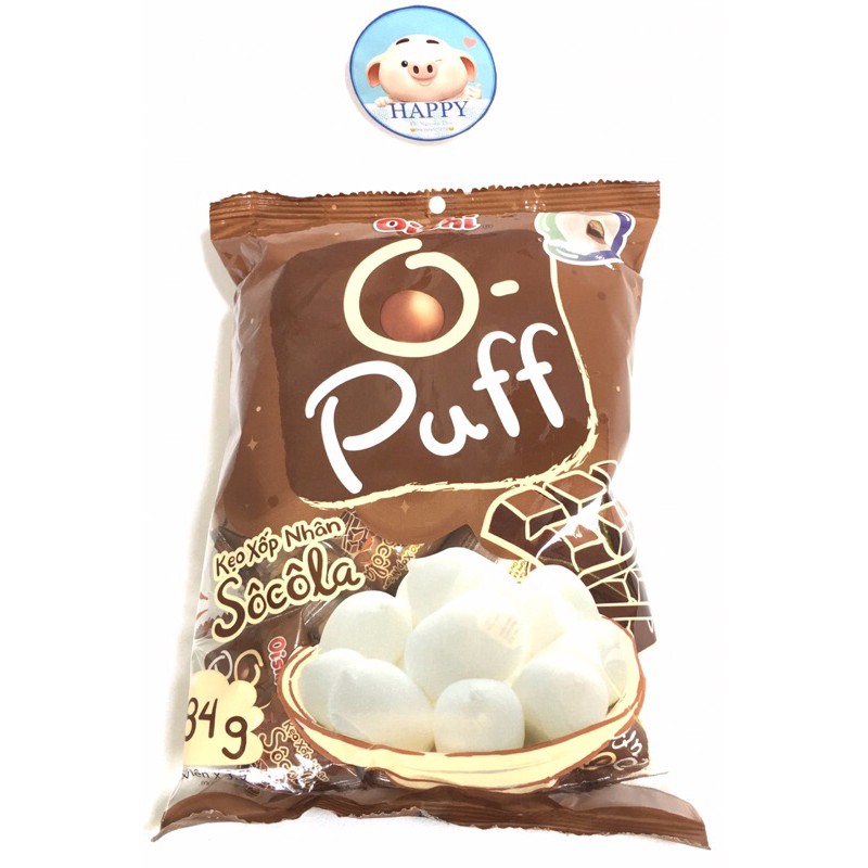 Kẹo xốp Oishi O-Puff nhân matcha/sôcôla 84g (24viênx3.5g)