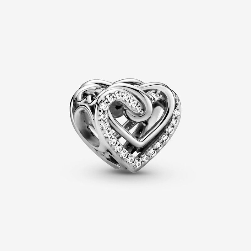 Charm bạc Pandora Moments hình trái tim đính đá Cubic Zirconia trong suốt