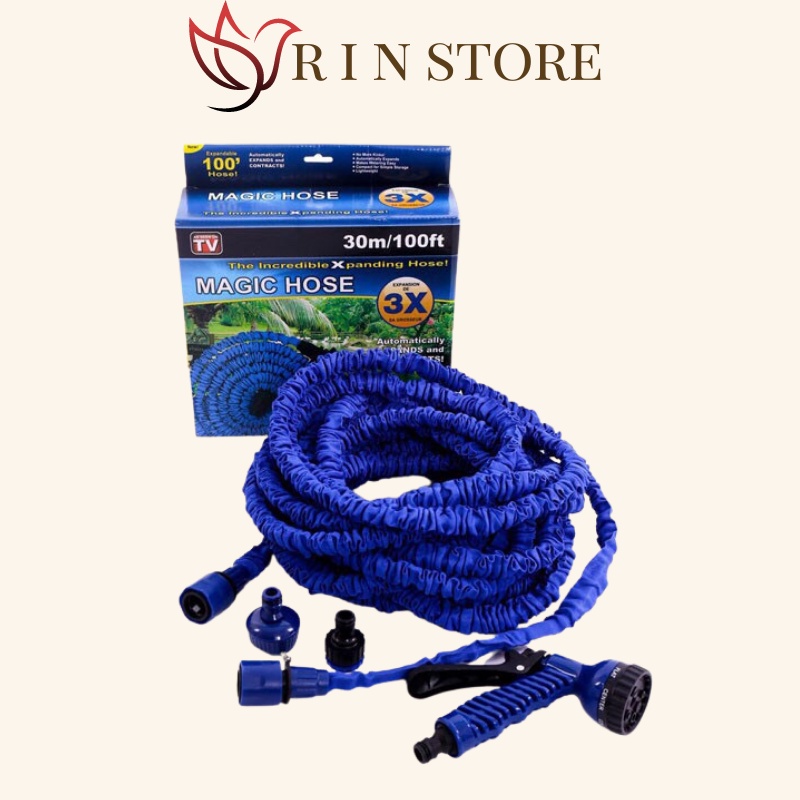 Vòi Xịt Giãn Nở 30M Đa Năng Vòi Xịt Tăng Áp Tưới Cây, Rửa Xe Thông Minh RIN