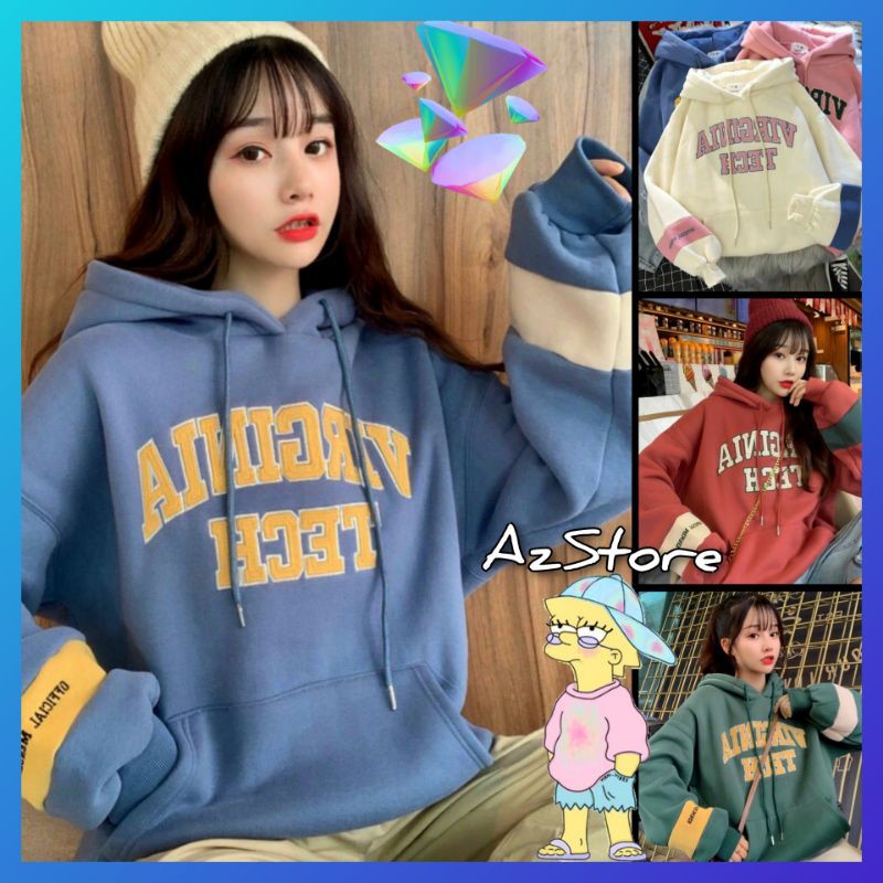 (FREESHIP) ❤ ÁO KHOÁT HOODIE - ÁO KHOÁC NỈ HOOIDE CHUI IN CHỮ TECH DỄ THƯƠNG