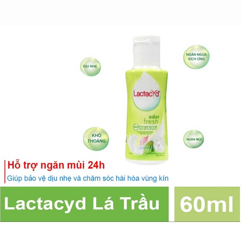 Dung Dịch Vệ Sinh Phụ Nữ Lactacyd Odor Fresh Lá Trầu Không Chai 60ml