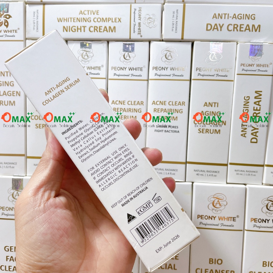 TINH CHẤT PEONY WHITE COLLAGEN - ANTI AGING - GIẢM THÂM NÁM - TÀN NHANG - ĐỒI MỒI - CHỐNG DỊ ỨNG - GIÃN MAO MẠCH 45ml
