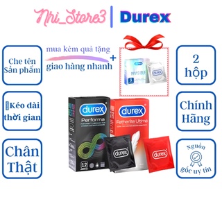 Combo 2Bao cao su Gây tê Durex Performa và Siêu Mỏng Durex Fetherlite _NHi_Store3 tặng hộp 3.