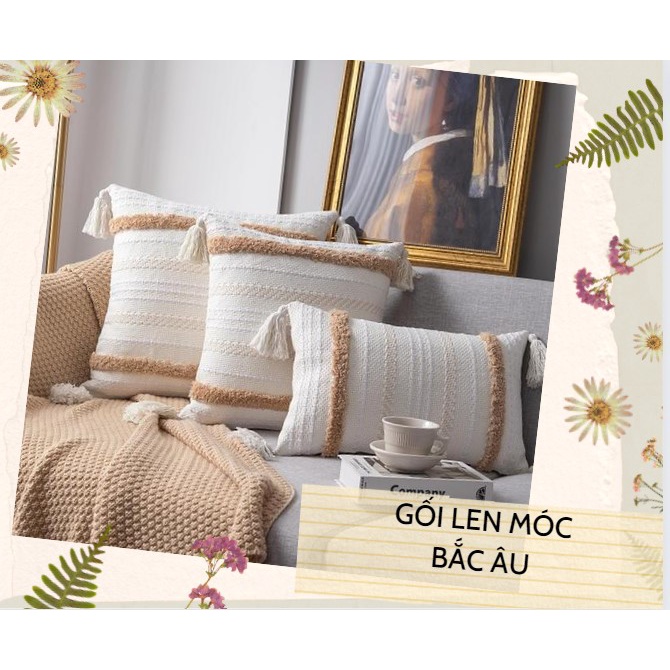 Bộ gối len móc thủ công Bắc Âu