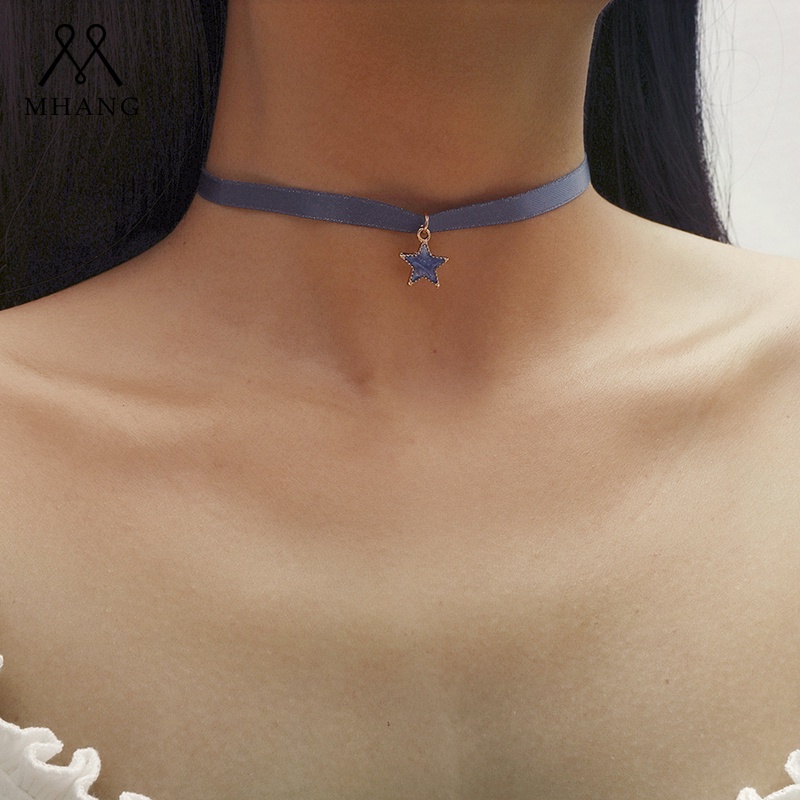 Vòng cổ mặt hình ngôi sao màu xanh dương thời trang cho nữ