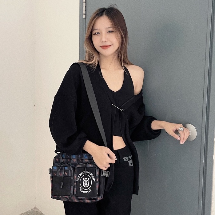 Túi đeo chéo local brand ClownZ Satchel SGS vải canvas nam nữ thời trang hàn quốc