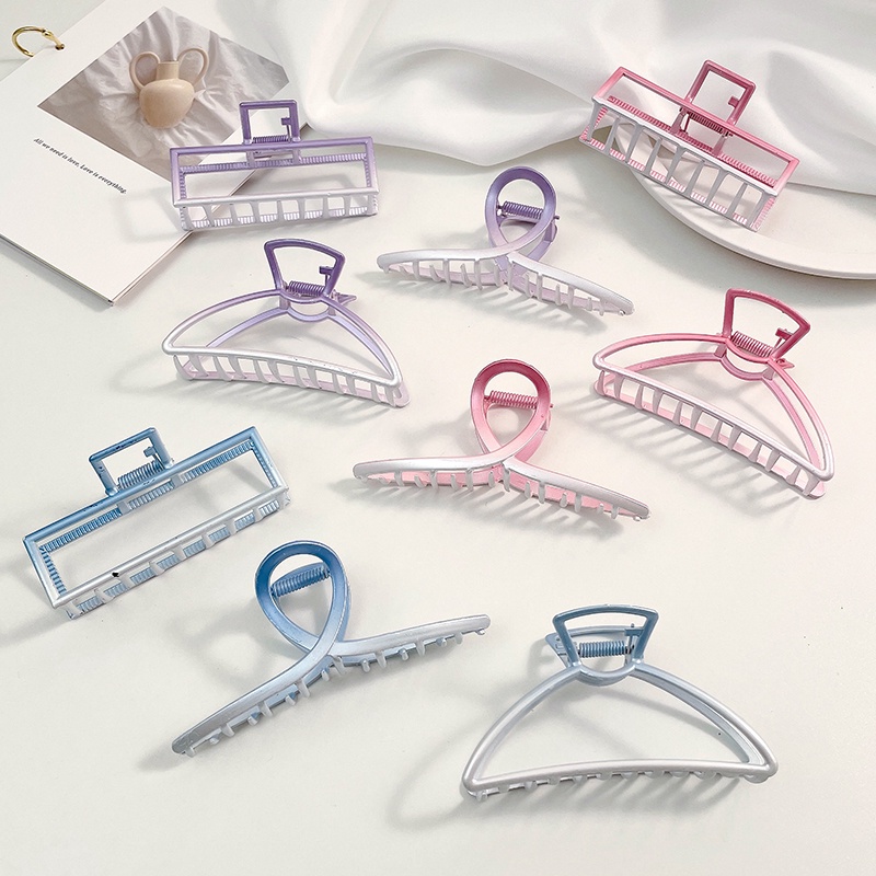 Kẹp Tóc Kim Loại Dài Màu Gradient Phong Cách Mới