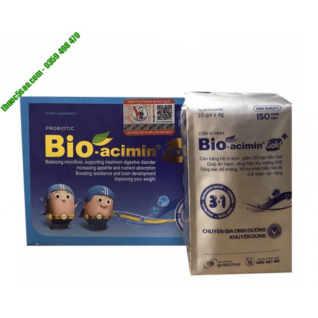 [GIÁ GỐC] Bio-acimin Gold+ hỗ trợ tiêu hóa cho bé hộp 30 gói