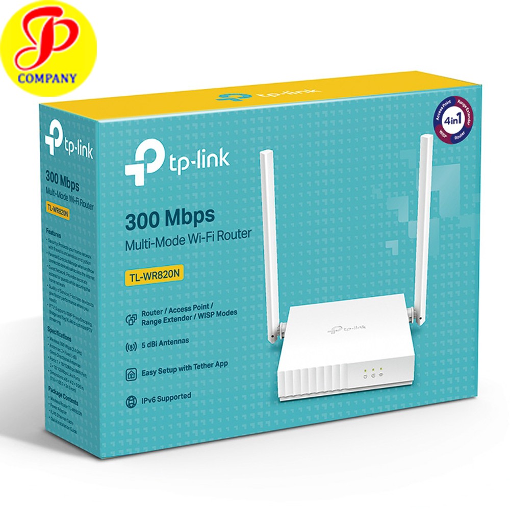 Bộ phát wifi TP-link TL-WR820N chuẩn N 300M 2 Angten, Chính hãng, mới 100%, bảo hành 2 năm