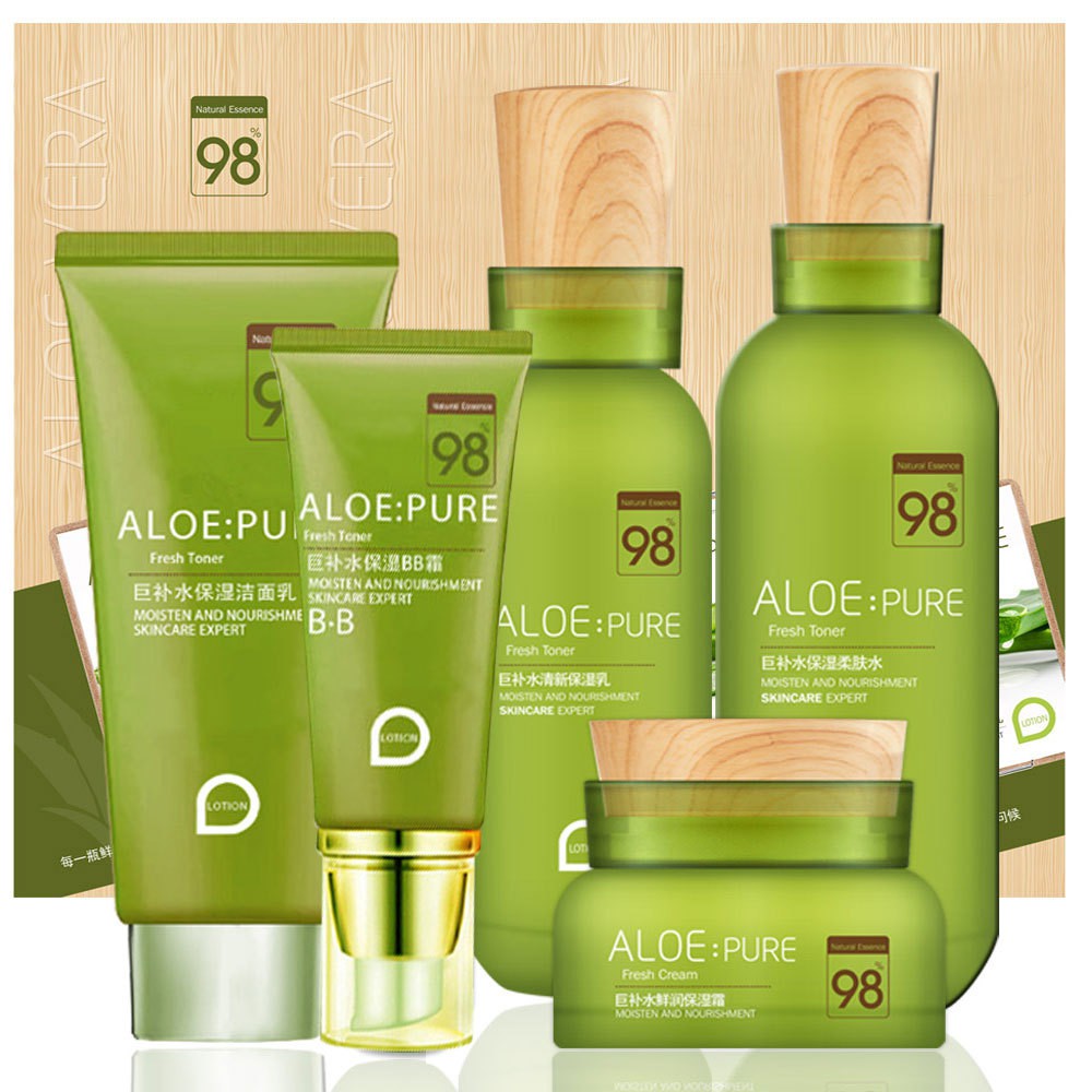 Bộ mỹ phẩm chăm sóc da 5 món cao cấp dưỡng trắng da chiết xuất từ nha đam  -KD65-K04T3