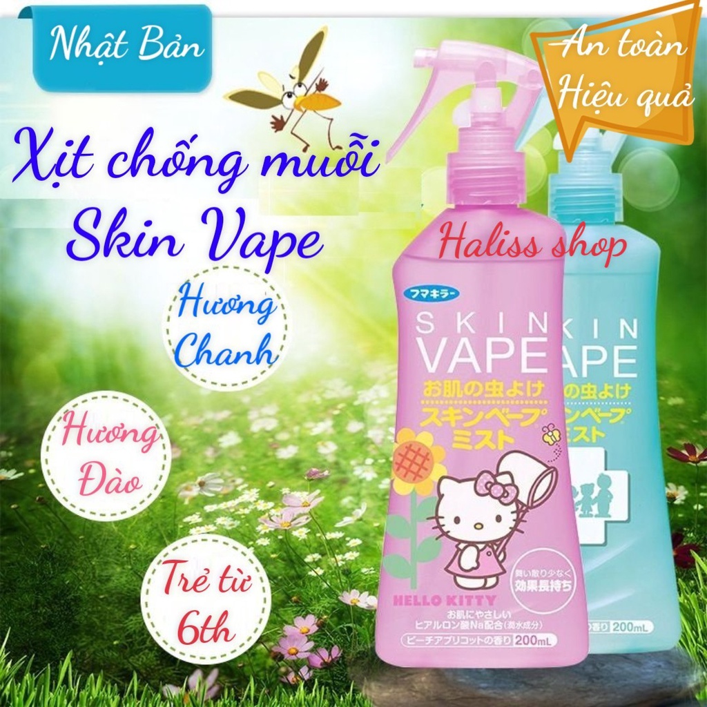 Xịt chống muỗi Nhật Bản Skin Vape Hương chanh - đào 200ml