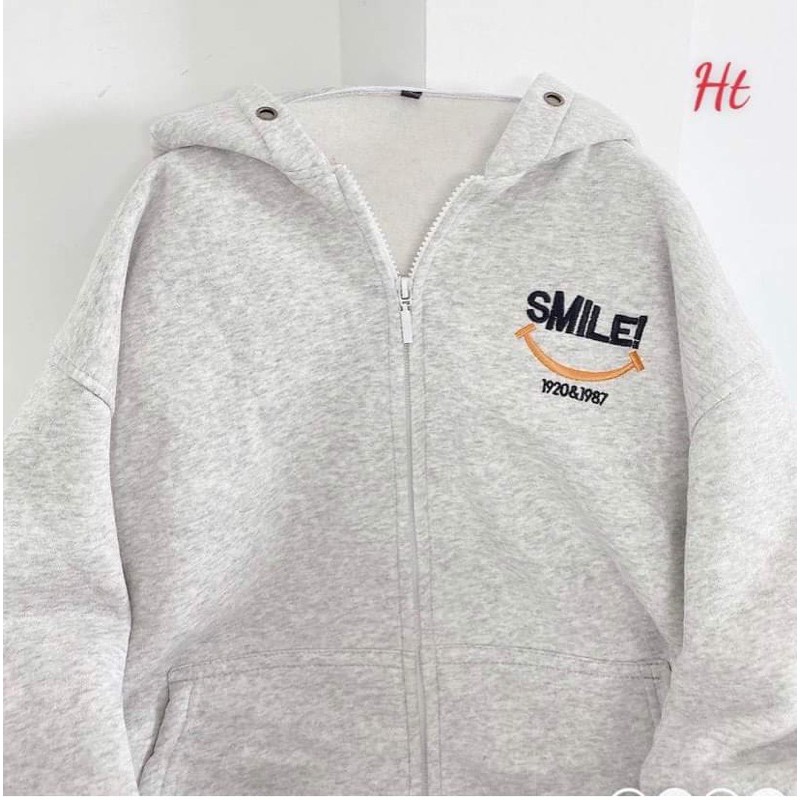 Áo khoác nỉ xám Smile H2Q876