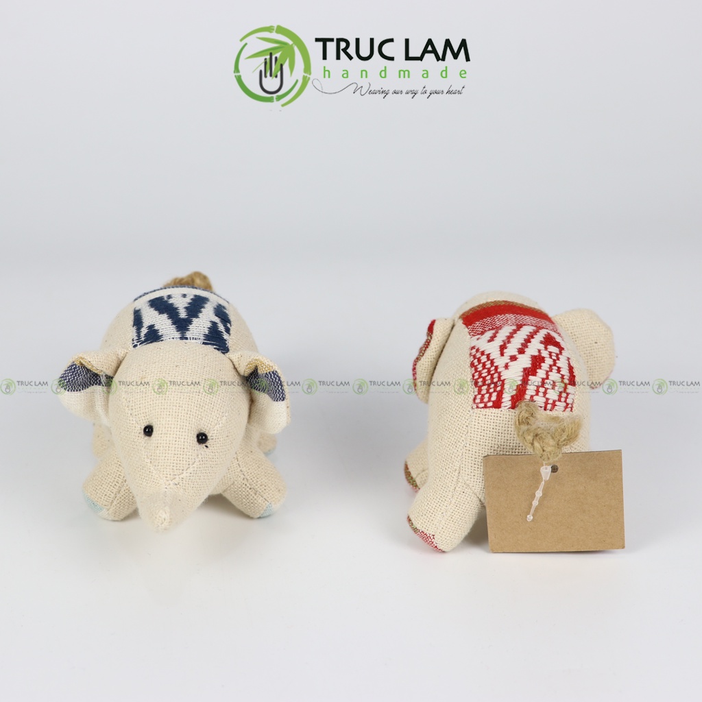 Đồ Chơi Cho Bé Thú Nhồi Bông Voi Con Vải Thổ Cẩm Dệt Tay Bông Gòn Cao Cấp – Trúc Lâm Handmade
