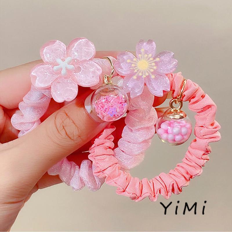 Dây Buộc Tóc Cao Su Đính Hoa Nhỏ Xinh Thời Trang Mùa Hè Cho Bạn Gái