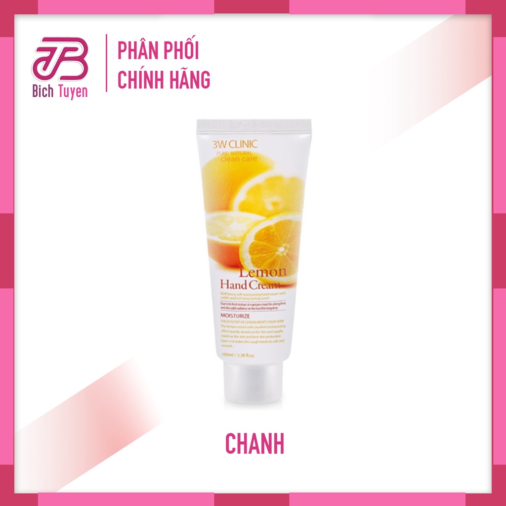 Kem Dưỡng Da Tay 3W Clinic Hand Cream 100ml Kem Dưỡng Da Tay 3W Clinic Moisturizing Hand Cream Hiệu quả lâu - mùi thơm
