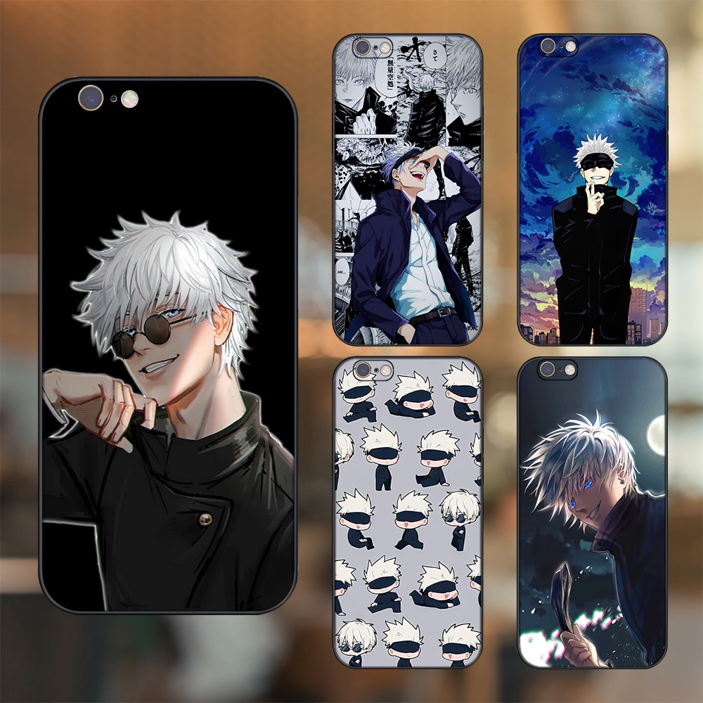 Ốp lưng iPhone 6, 6s dẻo đen cạnh vuông in hình Satoru Jujutsu Kaisen