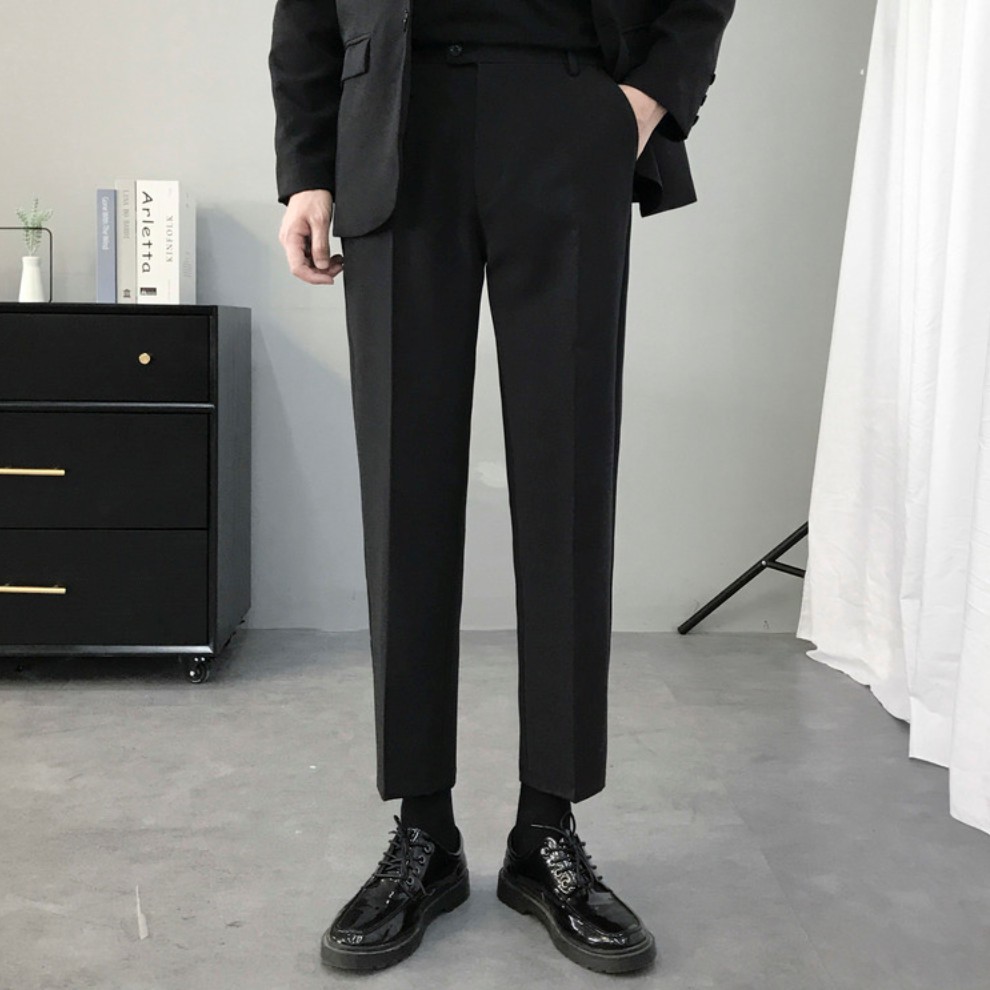 [[ Nhìn Là Mê ]]   Quần Tây Baggy Nam Màu Đen Ống Rộng Phong Cách Hàn Quốc Vải Co Giãn, Không Xù  T-05 | BigBuy360 - bigbuy360.vn