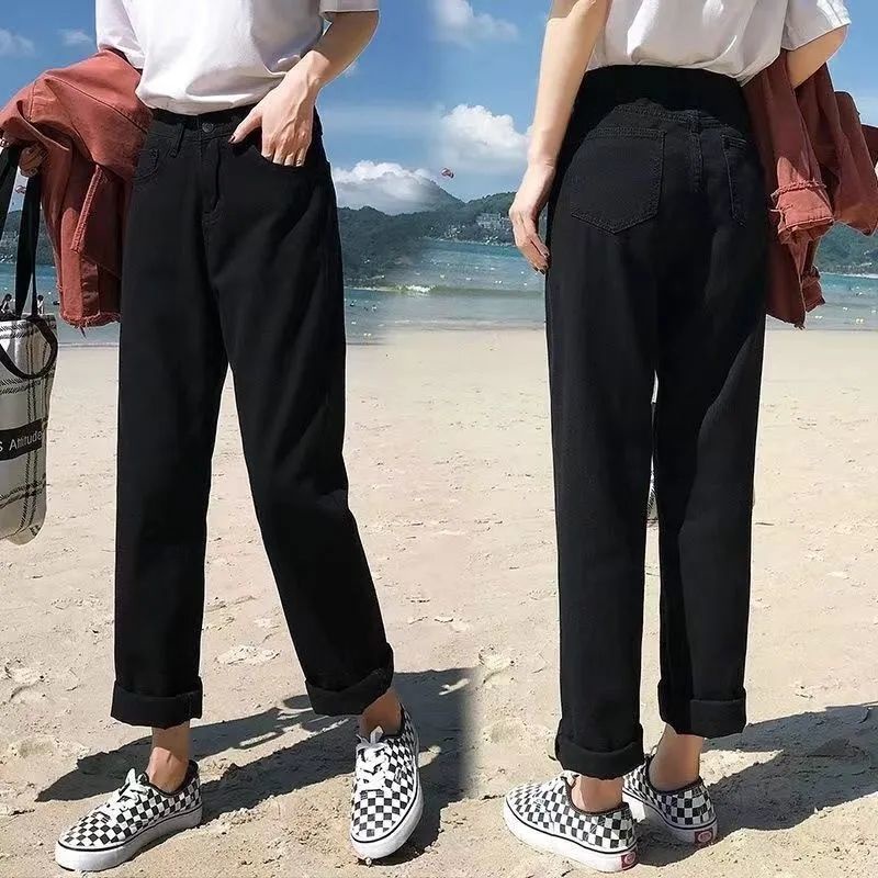 ☞✠✻Quần Jean Dài Ống Rộng Dáng Suông Màu Gradient Phong Cách Đường Phố Thời Trang Mùa Hè Cho Nữ