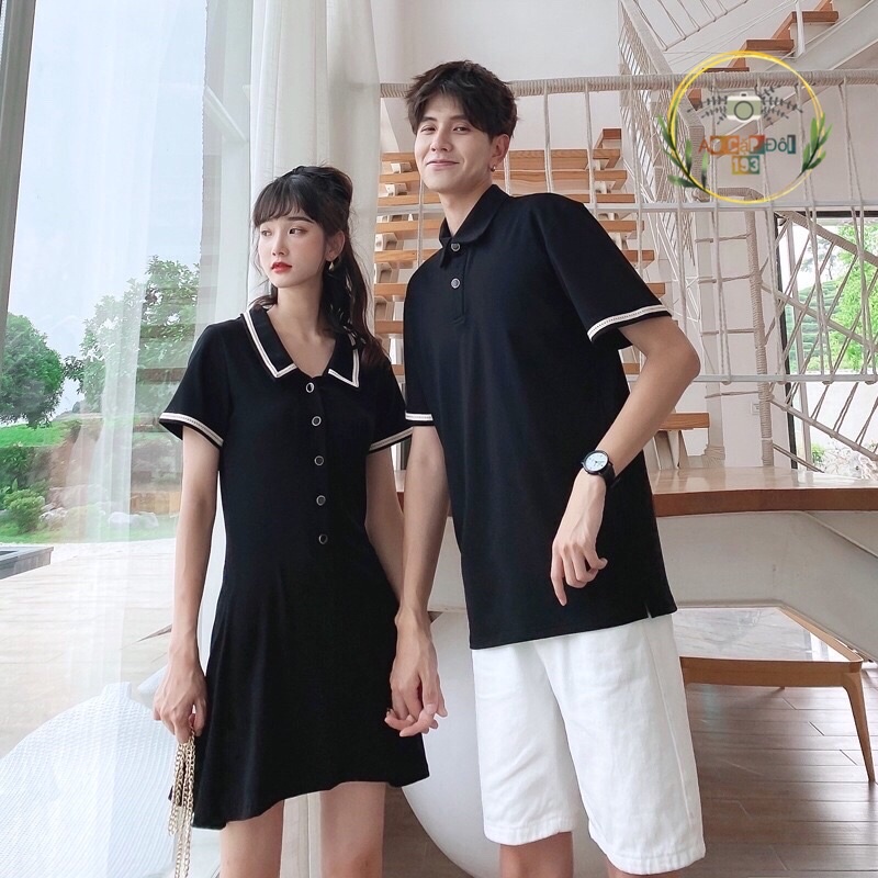 Váy thun đôi cổ viền chữ V (có bán lẻ)