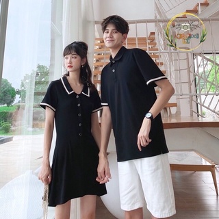 Váy thun đôi cổ viền chữ V (có bán lẻ)