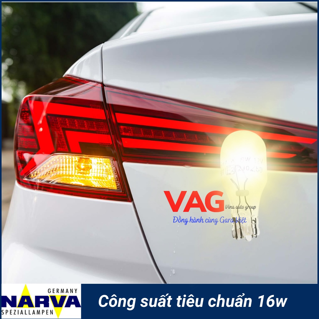 Bóng đèn xi nhan chân cắm W16W 12V 16W chính hãng NARVA công nghệ Đức