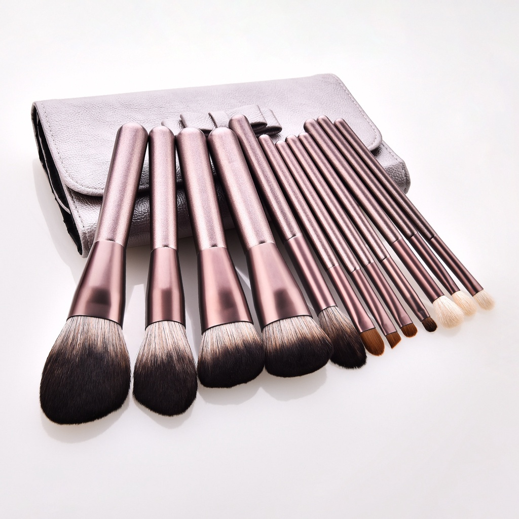 Nho tím Bộ 12 Cọ Trang Điểm Cọ Phấn Nền Lỏng Cọ Đánh Phấn Mắt Cọ Trang Điểm Dụng Cụ Trang Điểm