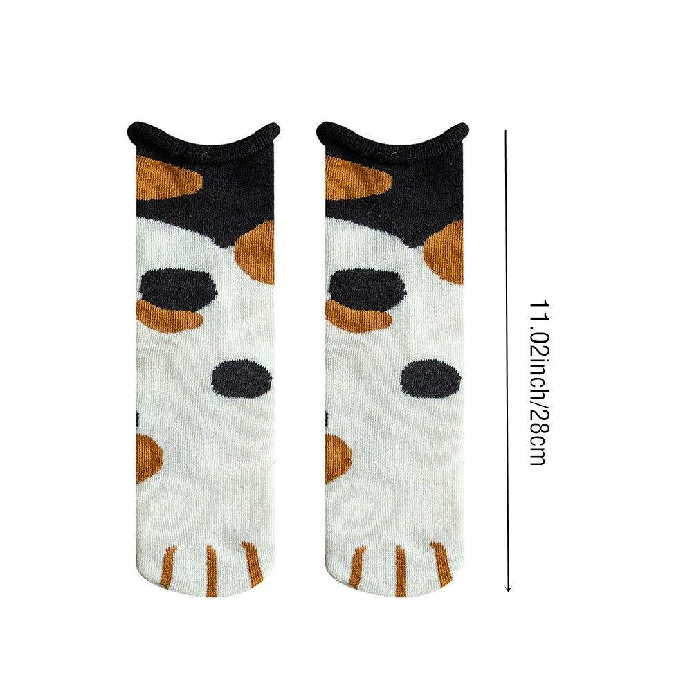 Vớ Ngủ Vải Cotton Họa Tiết Chân Mèo Dễ Thương Giữ Ấm Mùa Đông Cho Nữ