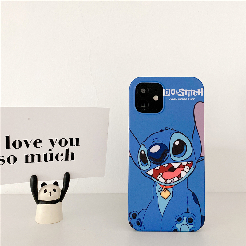 Ốp điện thoại silicone mềm họa tiết Stitch màu trơn cho IPHONE 12 11 MINIPRO MAX X XS MAX XR 8 7 PLUS SE