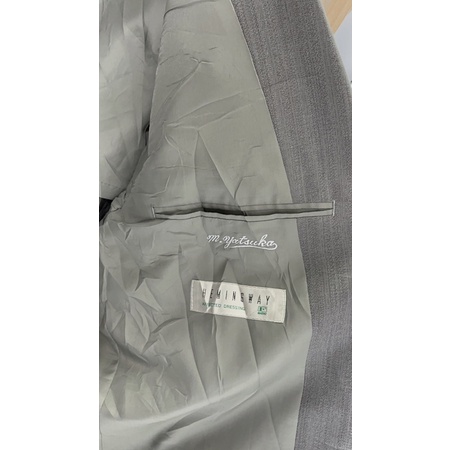 Áo blazer form rộng unisex màu xám có cầu vai đệm vai thời trang cao cấp