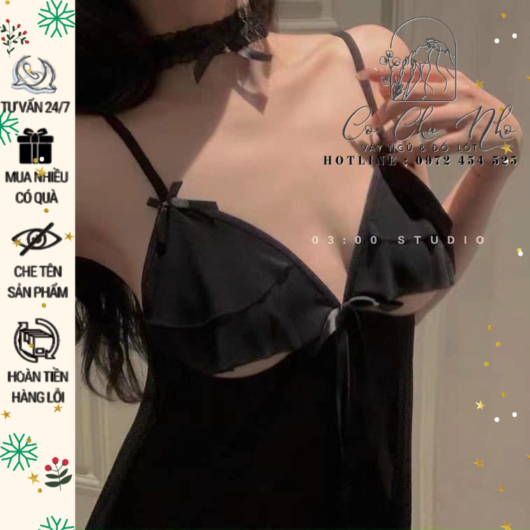 [LL605] Váy ngủ sexy gợi cảm ren xuyên thấu tặng kèm chíp - cochunhoquan11