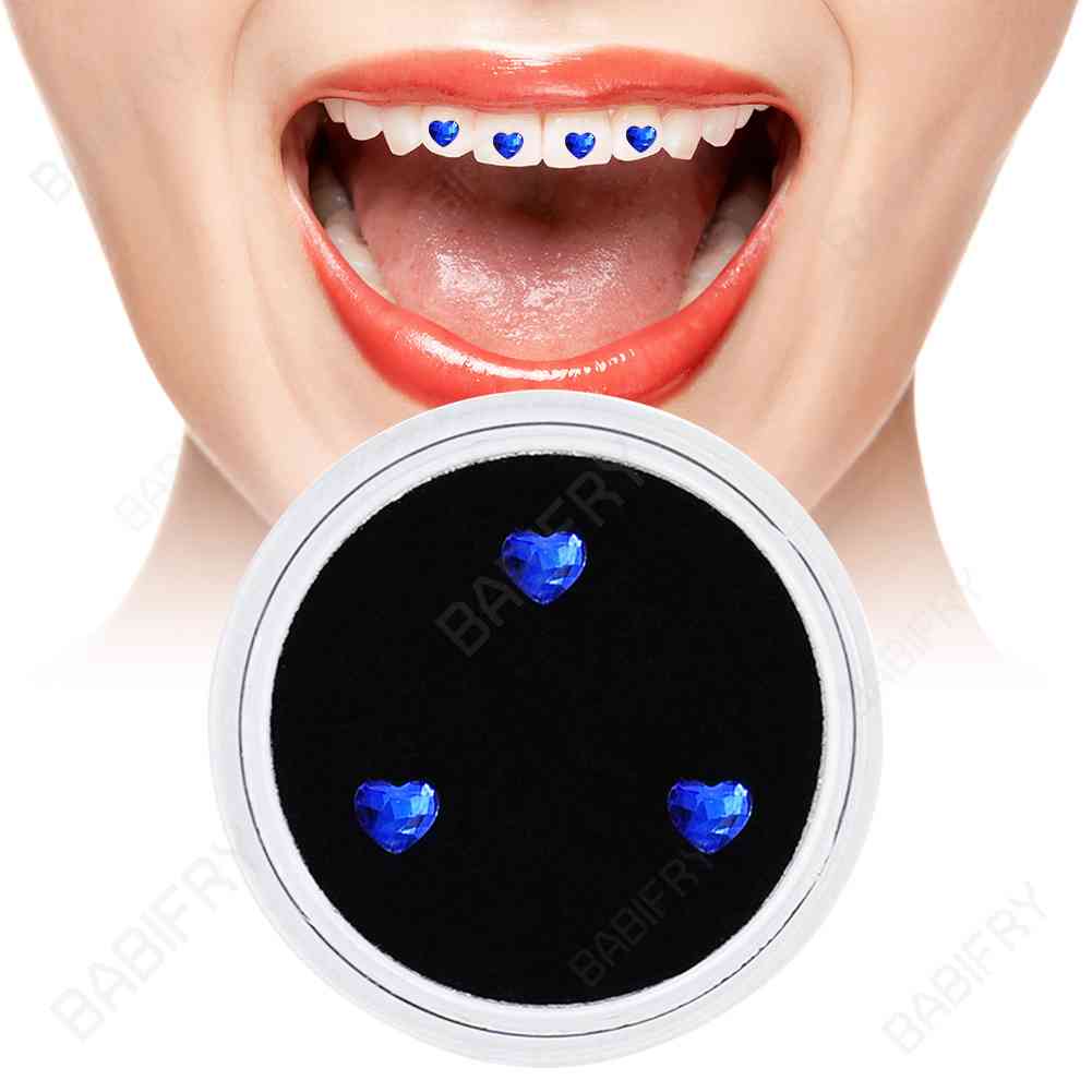 Bộ 3 Đá Trang Sức Nha Khoa Hình Trái Tim Đính Đá