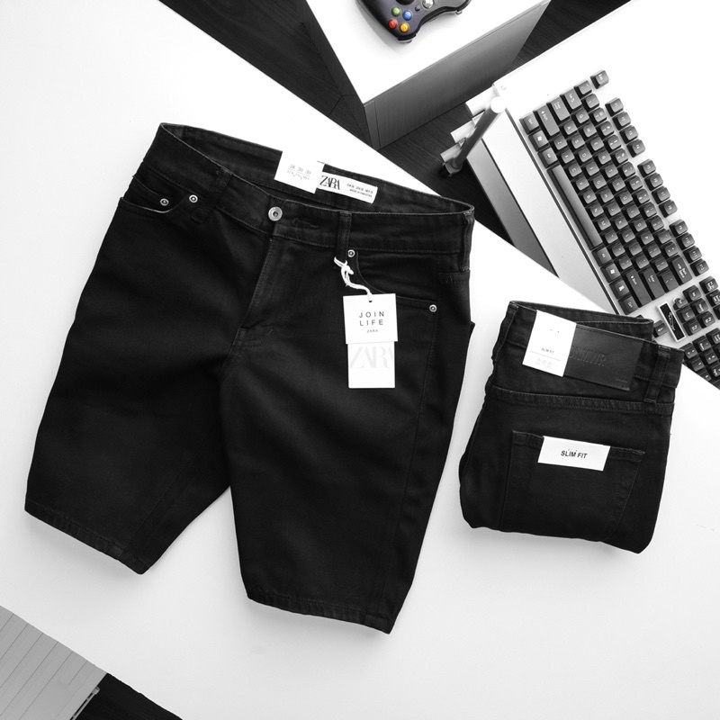 Quần short jean nam quần lửng nam đen xám thời trang cao cấp