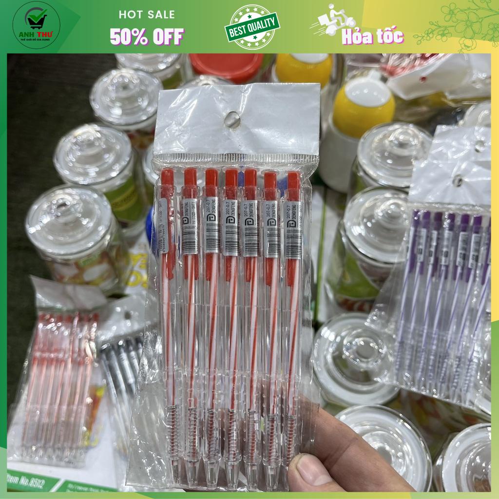 Combo 7 cây bút bi (Đỏ, Tím, Đen) siêu rẻ - Bút bi giá rẻ cho học sinh