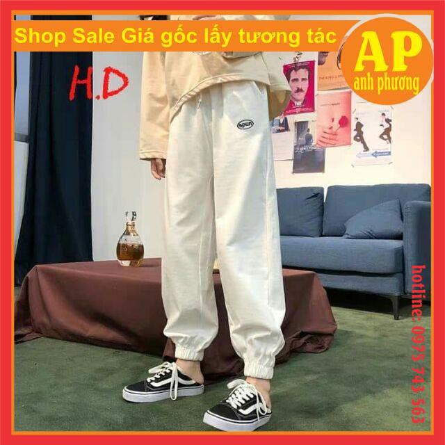 Quần spun jogger form thụng nam nữ
