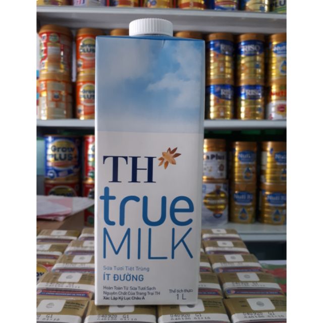 Sữa tươi tiệt trùng ít đường TH true MILK hộp 1 lít