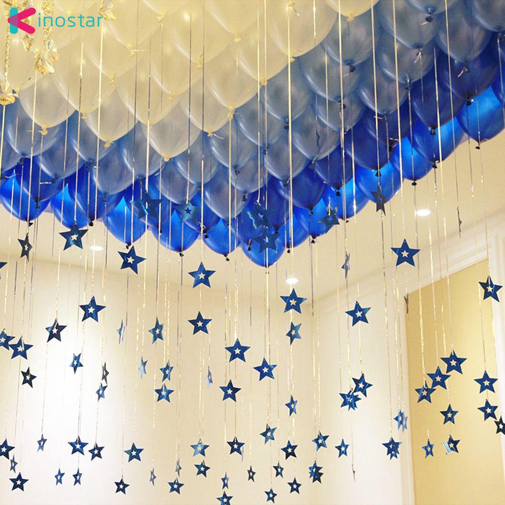 Bộ 100 phụ kiện trang trí gắn dây bong bóng hình ngôi sao lấp lánh