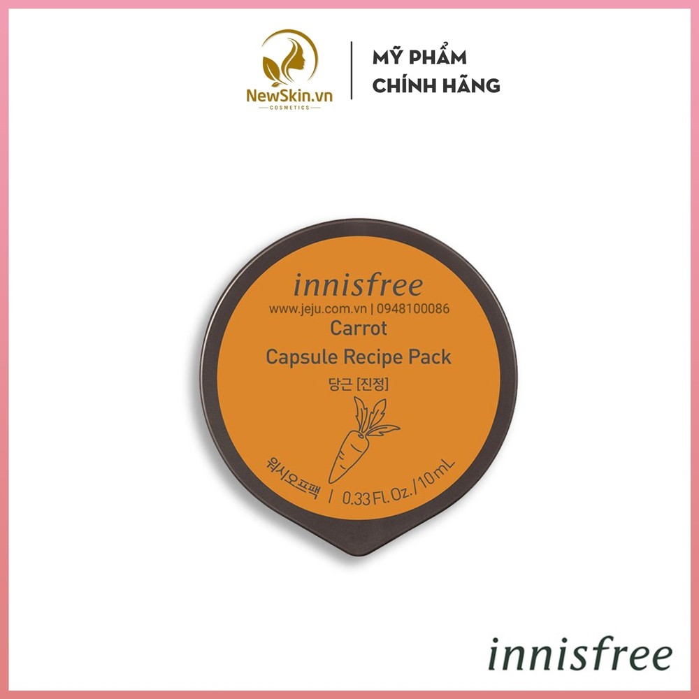 Mặt Nạ Ngủ Dưỡng Da Dạng Hủ innisfree Capsule Recipe Pack Carrot 10ml