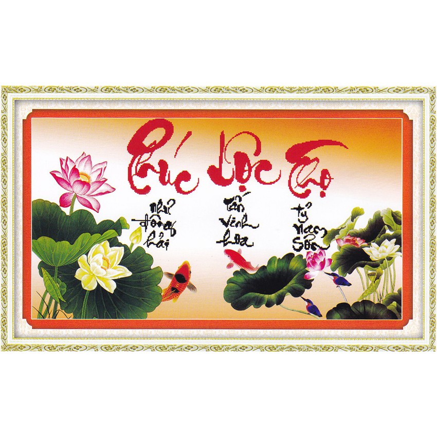 Tranh thêu chữ thập 306 Phúc Lộc Thọ DLH-222673