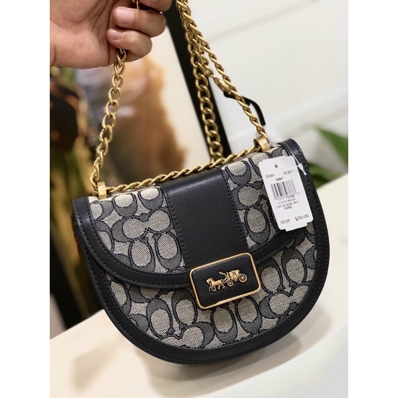 ✨ TÚI COACH BÁN NGUYỆT ALIE JACQUARD C3921