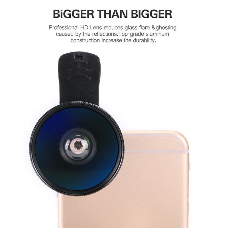 Ống Kính Super Wide Angle 0.45x Và 15x Macro Lens Clip-on Cho Camera Iphone