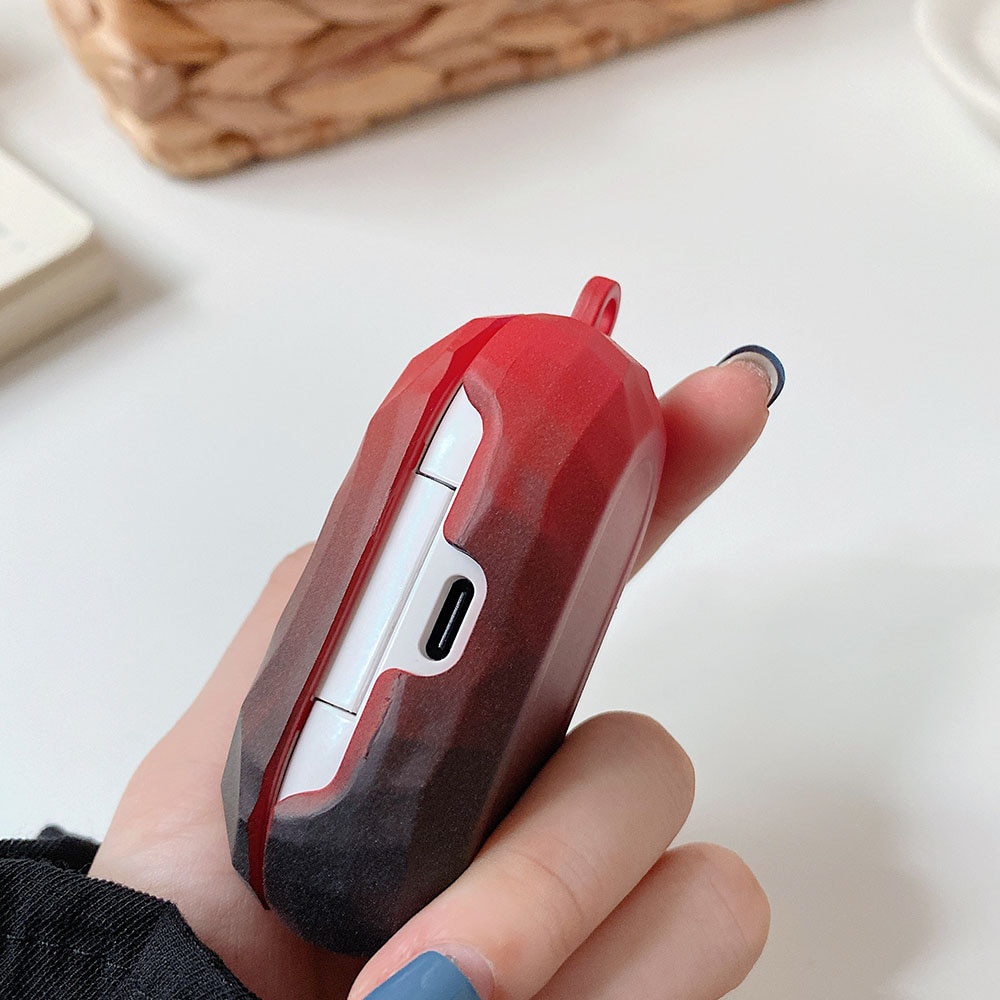 Vỏ bảo vệ hộp sạc tai nghe Samsung Galaxy Buds plus màu gradient họa tiết kim cương bằng PC cứng