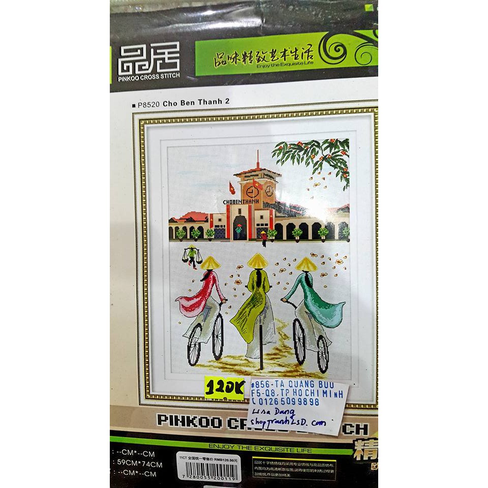 Tranh thêu CHỢ BẾN THÀNH -P8520