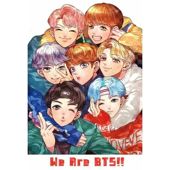 Tranh đính đá 5D họa tiết bts độc đáo kích thước 30x40cm tự làm dùng trang trí