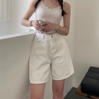 Quần short nữ Jean, Kaki trắng, quần ngố lửng ống rộng form Ulzzang có bigsize (KKN)