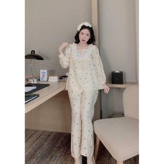 Bộ đồ bầu mặc nhà Bauqueen bộ sau sinh thời trang dài tay đẹp