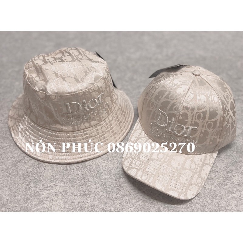 MŨ BUCKET GẤM XỊN DÌ-O NAM NỮ MỘT MÀU