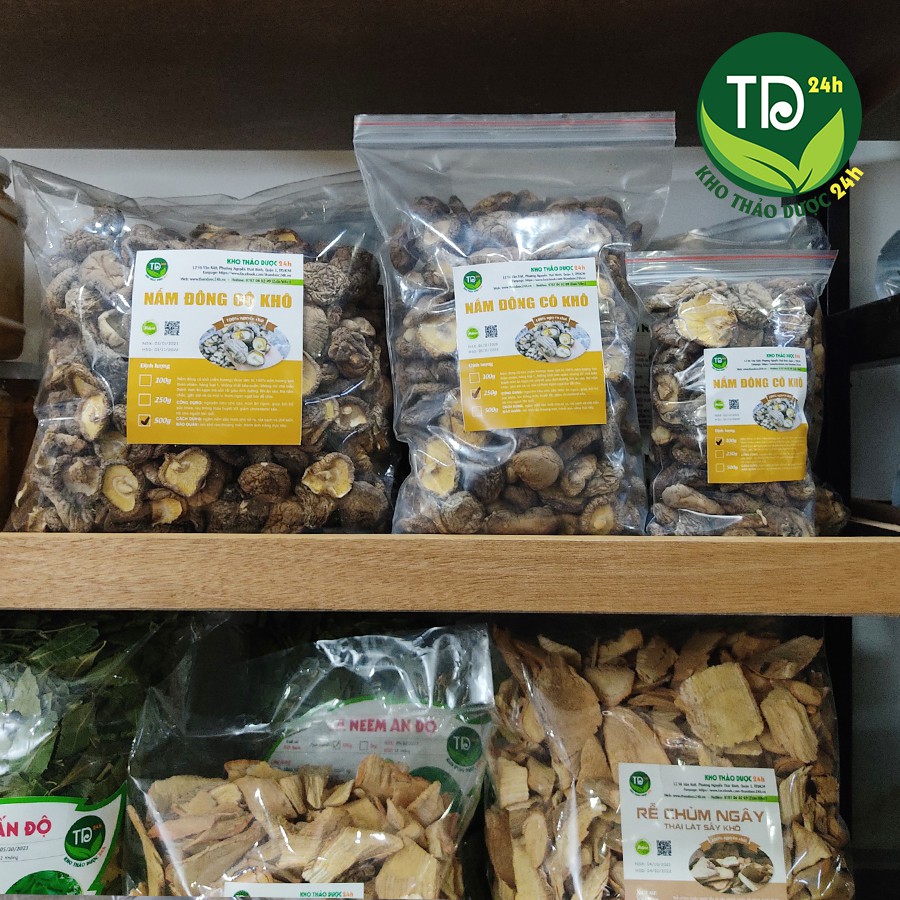 Nấm đông cô khô, thơm ngon, giàu dinh dưỡng, thực phẩm cho nhiều món ăn ngon, loại 1 [100gr - 500gr] I Kho Thảo Dược 24h