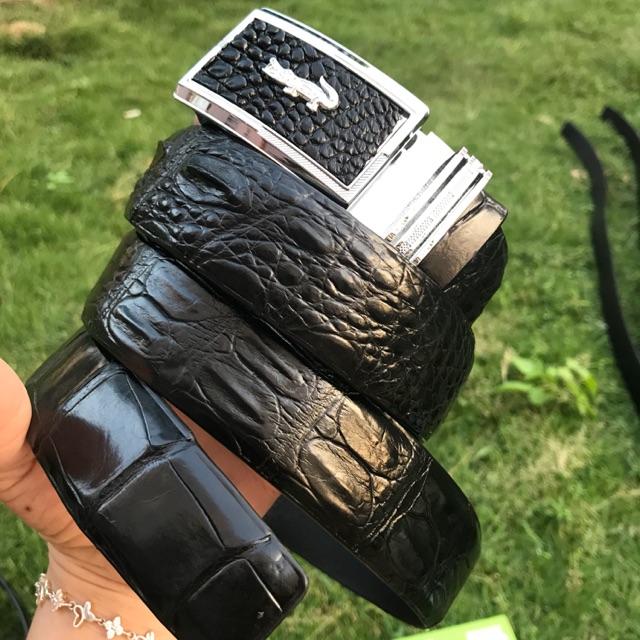 DA BÒ THẬT {HÌNH THẬT CÁ SẤU THẬT} THẮT LƯNG DA CÁ SẤU THẬT NGUYÊN BẢN KHÔNG CHẮP NỐI HÀNG LOẠI 1