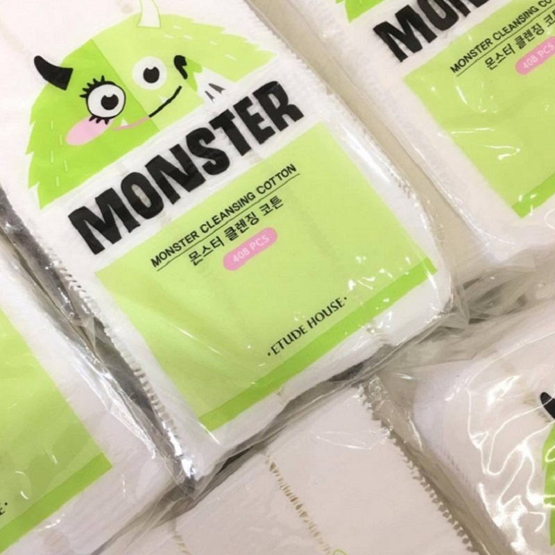 [ Giá Sỉ ] Bông Tẩy Trang Etude House Monster Cleansing Cotton Hàn Quốc, Gói 408 Miếng, Giúp Làm Sạch Da Hiệu Quả